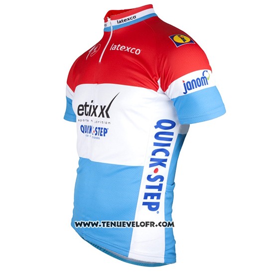 2017 Maillot Ciclismo Etixx Quick Step Champion Luxembourg Manches Courtes et Cuissard